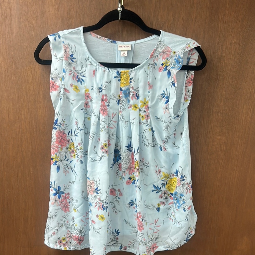 Merona Sleeveless Blouse with Pleated Details